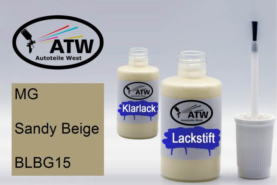 MG, Sandy Beige, BLBG15: 20ml Lackstift + 20ml Klarlack - Set, von ATW Autoteile West.